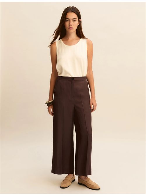 Top smanicato in acetato di viscosa - BIANCO LANA EMME MARELLA | EMMNEMBI295/001